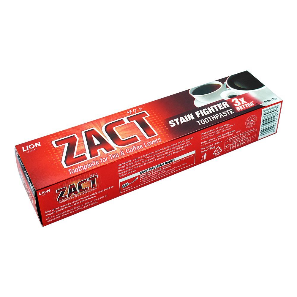 ZACT STAIN FIGHTER TOOTHPASTE 190GM